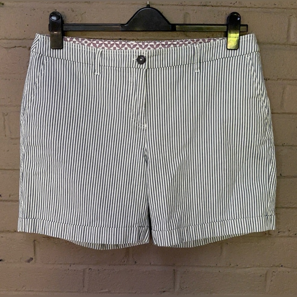 Boden Cotton Blend Striped Shorts 12